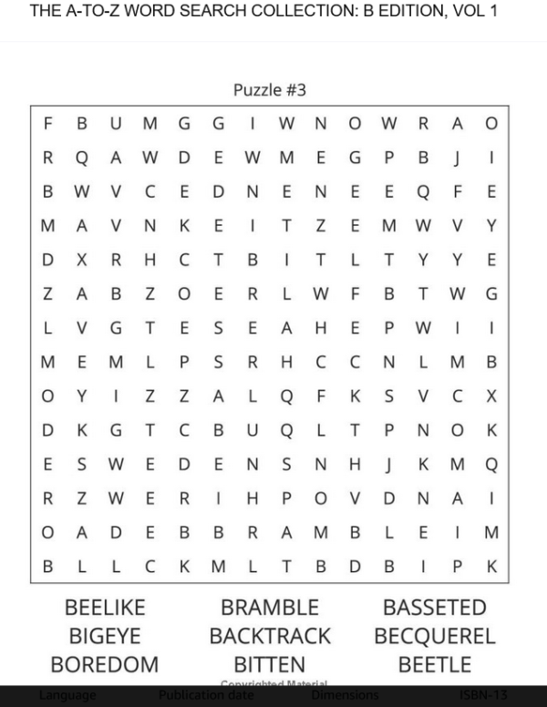 The A-To-Z Word Search Collection: B Edition, Volume 1 - Image 3