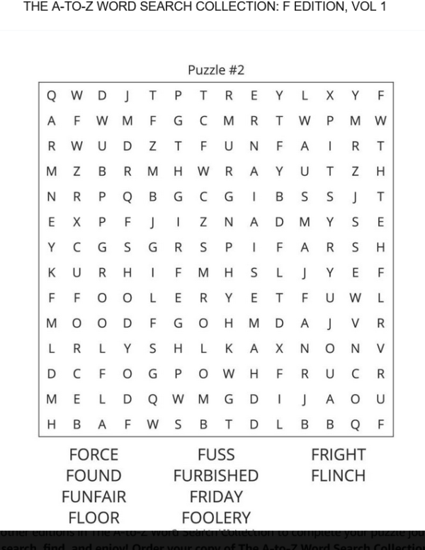 The A-To-Z Word Search Collection: F Edition, Volume 1 - Image 4